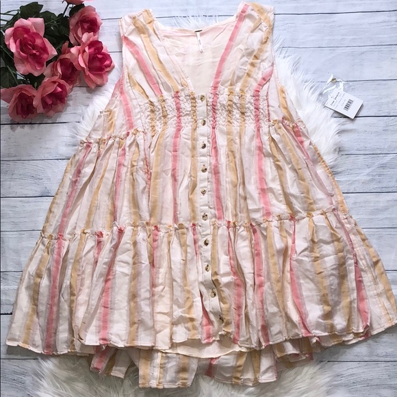 NWT Free People Do It Again Striped Mini Dress - Picture 2 of 8